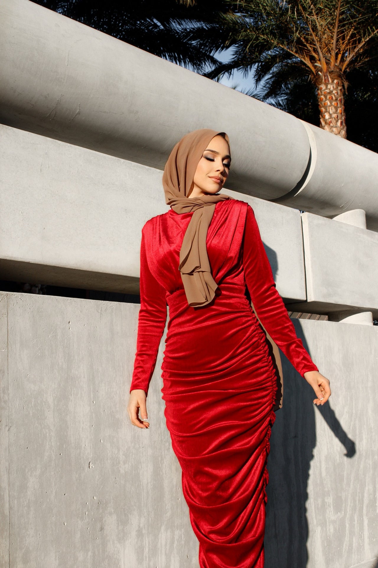 Silva Velvet Dress 40 / Red