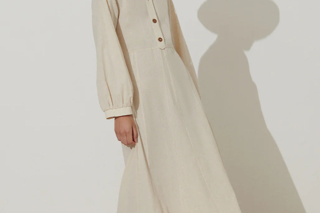 Beige Linen Maxi Dress Maleve Official Beige Linen Maxi Dress Maleve Official